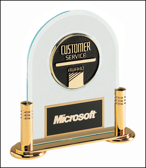 Acrylic Award with Brass Base