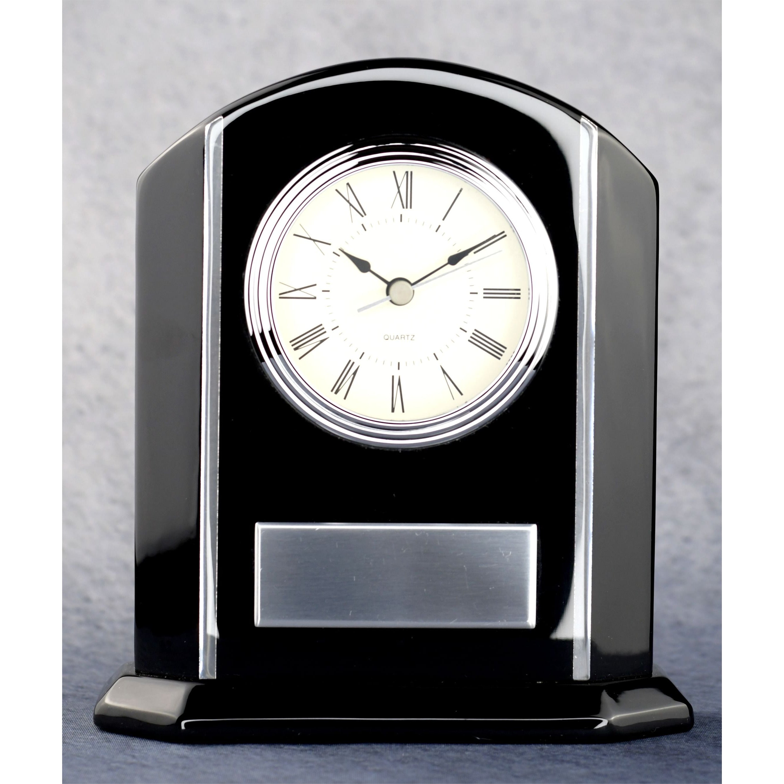 Arched Black Piano Clock