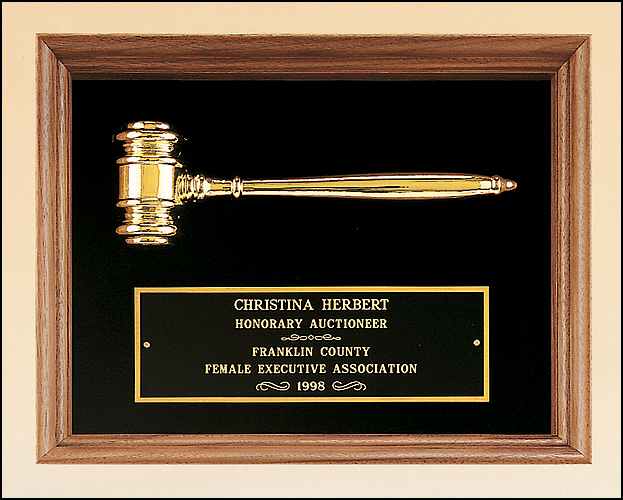 American Walnut Frame Gavel Plaque