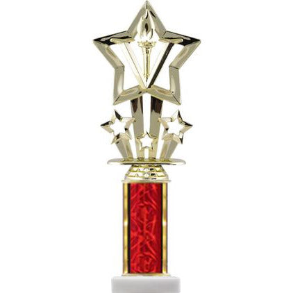 Star Theme Figure and Column Round Trophy