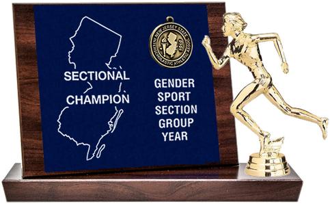 Cross Country Sectional Champion Award, Cherry Finish Styled Replica